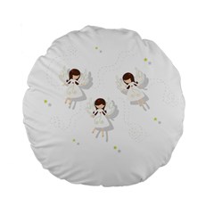 Christmas Angels  Standard 15  Premium Flano Round Cushions by Valentinaart