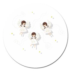 Christmas Angels  Magnet 5  (round) by Valentinaart