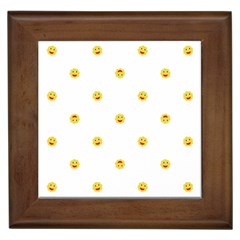 Happy Sun Motif Kids Seamless Pattern Framed Tiles by dflcprintsclothing