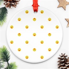 Happy Sun Motif Kids Seamless Pattern Ornament (round)