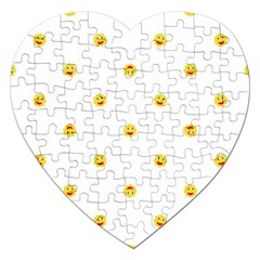 Happy Sun Motif Kids Seamless Pattern Jigsaw Puzzle (heart) by dflcprintsclothing