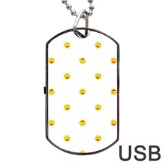 Happy Sun Motif Kids Seamless Pattern Dog Tag Usb Flash (one Side)