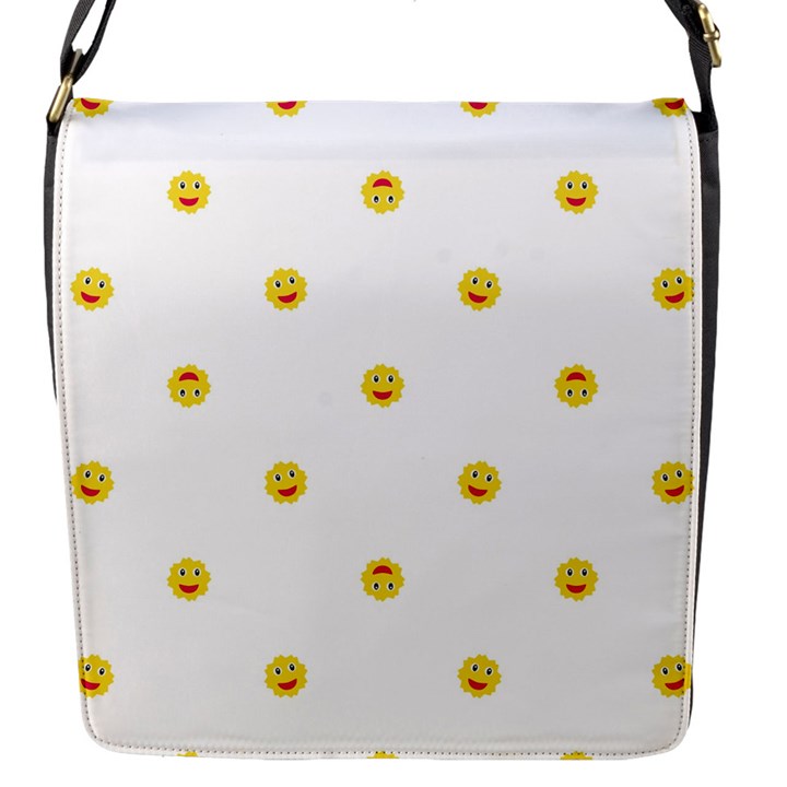 Happy Sun Motif Kids Seamless Pattern Flap Messenger Bag (S)