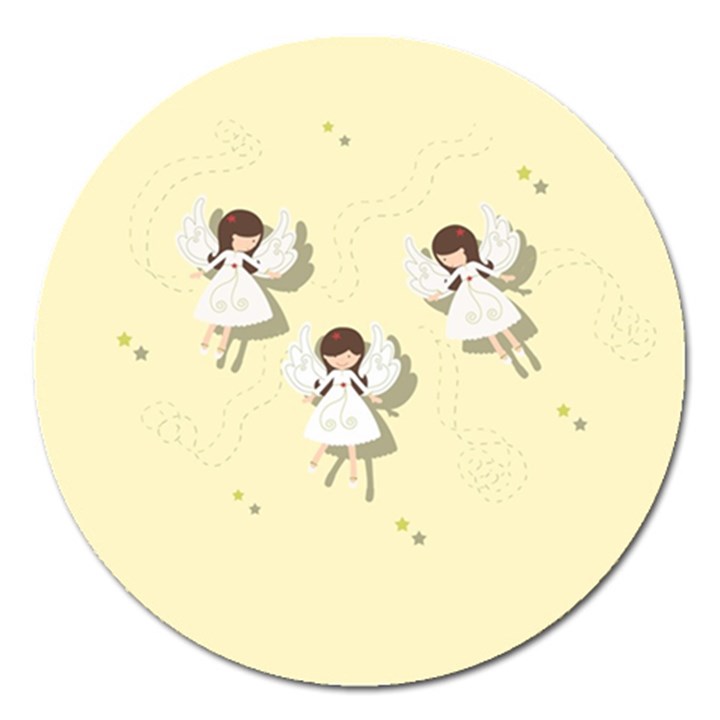 Christmas angels  Magnet 5  (Round)