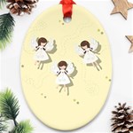 Christmas angels  Oval Ornament (Two Sides) Front