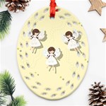 Christmas angels  Oval Filigree Ornament (Two Sides) Front