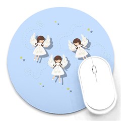 Christmas Angels  Round Mousepads by Valentinaart