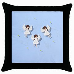 Christmas Angels  Throw Pillow Case (black) by Valentinaart