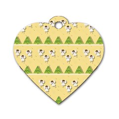 Christmas Angels  Dog Tag Heart (one Side) by Valentinaart