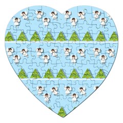 Christmas Angels  Jigsaw Puzzle (heart) by Valentinaart