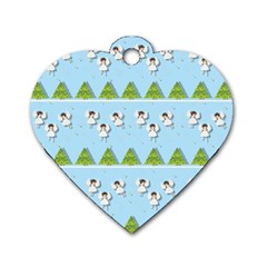 Christmas Angels  Dog Tag Heart (one Side) by Valentinaart