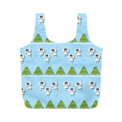 Christmas Angels  Full Print Recycle Bags (m)  by Valentinaart