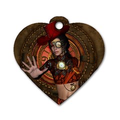 Steampunk, Wonderful Steampunk Lady Dog Tag Heart (One Side)