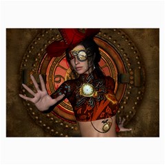 Steampunk, Wonderful Steampunk Lady Large Glasses Cloth (2-side) by FantasyWorld7