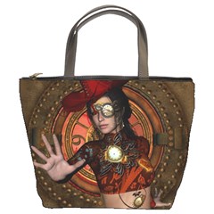 Steampunk, Wonderful Steampunk Lady Bucket Bags