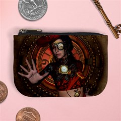 Steampunk, Wonderful Steampunk Lady Mini Coin Purses