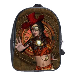 Steampunk, Wonderful Steampunk Lady School Bag (Large)