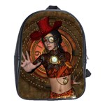 Steampunk, Wonderful Steampunk Lady School Bag (Large) Front