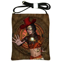 Steampunk, Wonderful Steampunk Lady Shoulder Sling Bags