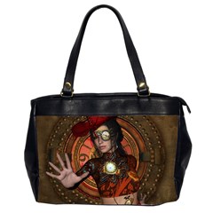 Steampunk, Wonderful Steampunk Lady Office Handbags (2 Sides) 