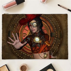 Steampunk, Wonderful Steampunk Lady Cosmetic Bag (XXL) 