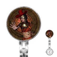 Steampunk, Wonderful Steampunk Lady Stainless Steel Nurses Watch by FantasyWorld7