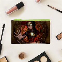 Steampunk, Wonderful Steampunk Lady Cosmetic Bag (XS)