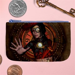 Steampunk, Wonderful Steampunk Lady Large Coin Purse by FantasyWorld7