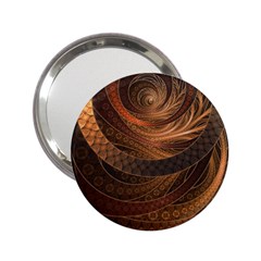 Brown, Bronze, Wicker, And Rattan Fractal Circles 2 25  Handbag Mirrors by jayaprime