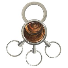 Brown, Bronze, Wicker, And Rattan Fractal Circles 3-ring Key Chains by jayaprime