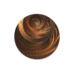 Brown, Bronze, Wicker, and Rattan Fractal Circles Magnet 3  (Round) Front