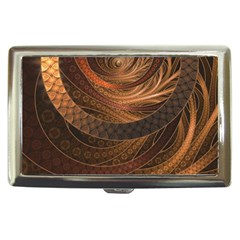 Brown, Bronze, Wicker, And Rattan Fractal Circles Cigarette Money Cases by jayaprime