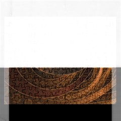 Brown, Bronze, Wicker, And Rattan Fractal Circles Rectangular Jigsaw Puzzl by jayaprime