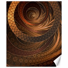 Brown, Bronze, Wicker, And Rattan Fractal Circles Canvas 8  X 10  by jayaprime