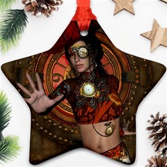 Steampunk, Wonderful Steampunk Lady Ornament (Star)