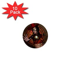 Steampunk, Wonderful Steampunk Lady 1  Mini Magnet (10 Pack)  by FantasyWorld7