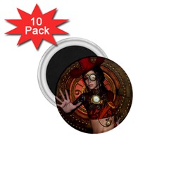 Steampunk, Wonderful Steampunk Lady 1 75  Magnets (10 Pack)  by FantasyWorld7