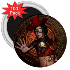 Steampunk, Wonderful Steampunk Lady 3  Magnets (100 Pack) by FantasyWorld7