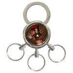 Steampunk, Wonderful Steampunk Lady 3-Ring Key Chains Front