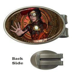 Steampunk, Wonderful Steampunk Lady Money Clips (oval)  by FantasyWorld7