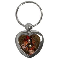 Steampunk, Wonderful Steampunk Lady Key Chains (Heart) 