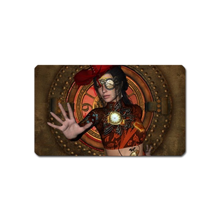 Steampunk, Wonderful Steampunk Lady Magnet (Name Card)