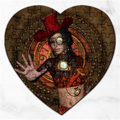 Steampunk, Wonderful Steampunk Lady Jigsaw Puzzle (Heart)