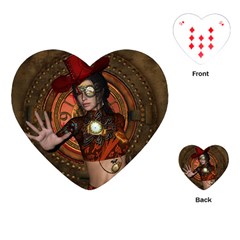 Steampunk, Wonderful Steampunk Lady Playing Cards (heart)  by FantasyWorld7