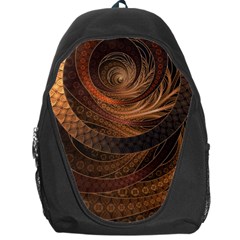 Brown, Bronze, Wicker, And Rattan Fractal Circles Backpack Bag by jayaprime