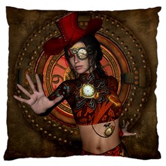 Steampunk, Wonderful Steampunk Lady Large Cushion Case (One Side)