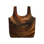 Brown, Bronze, Wicker, and Rattan Fractal Circles Full Print Recycle Bags (S)  Back