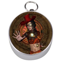 Steampunk, Wonderful Steampunk Lady Silver Compasses by FantasyWorld7