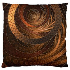 Brown, Bronze, Wicker, And Rattan Fractal Circles Standard Flano Cushion Case (two Sides) by jayaprime