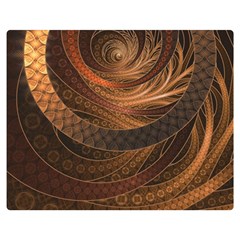 Brown, Bronze, Wicker, And Rattan Fractal Circles Double Sided Flano Blanket (medium)  by jayaprime